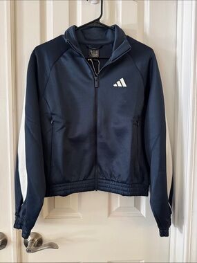 Adidas Green and White Full-Zip Track Jacket and matching track pants.